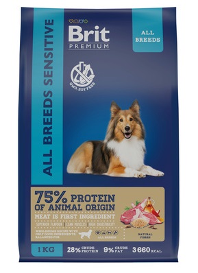 Брит Premium Dog Sensitive 3 кг с Ягненком. собак всех пород с чувств. пищевар, 5050031 
