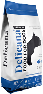 Корм Delicana MEDIUM  для собак средних пород 2кг лосось с рисом