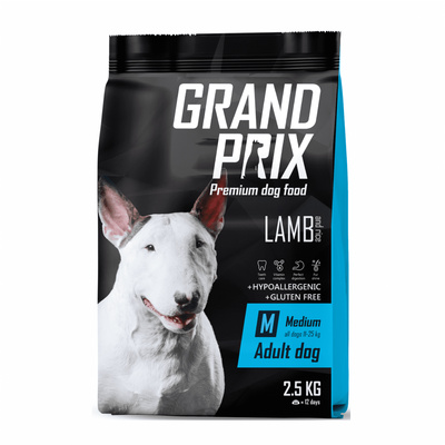 Корм Grand Prix Medium Adult 2,5 кг с ягненком для собак всех пород