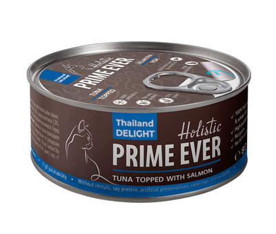 консервы Prime Ever для кошек 80гр Тунец с лососем в желе 8B 