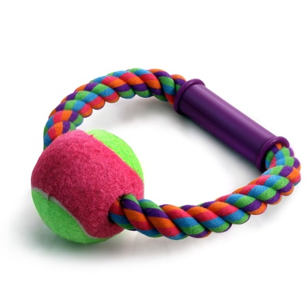Игрушка для собак "Веревка-кольцо с ручкой, 1 мяч" d65/165мм, 12111027