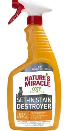 ь Nature's MiraclENM 98170 Средство «Оранж-Окси» уничтожитель запахов кошачьих меток и мочи 709 мл .