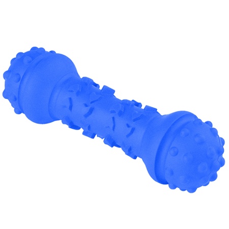 Игрушка для собак Mr.Kranch Гантель дентальная 18 см синяя с ароматом курицы MKR000024