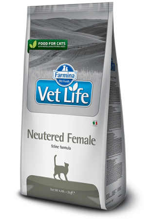 корм Vet Life Neutered Female 400 гр для стерилизованых кошек FARMINA 4400 