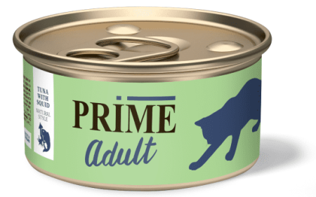 консервы PRIME 70г Тунец с Кальмаром в собственном соку для кошек