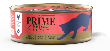консервы PRIME MEAT 100г для кошек Курица с креветкой, филе в желе