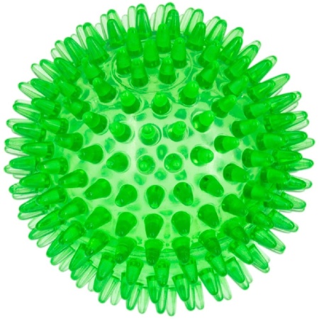 Мяч ZooOne 5100C-1 массажный  10 см прозрачный Crystal (зелёный) 