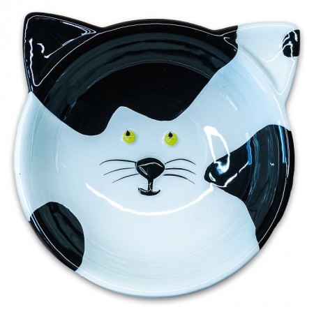 Миска керамическая Mr.Kranch MKR007962 120мл. Мордочка кошки черно-белая  