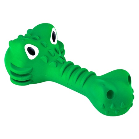 Игрушка для собак Mr.Kranch Крокодил с пищалкой 18 см зеленая с ароматом курицы MKR000201