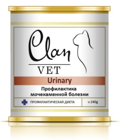 консервы CLAN VET Urinary д/кошек профилактика МКБ 240г